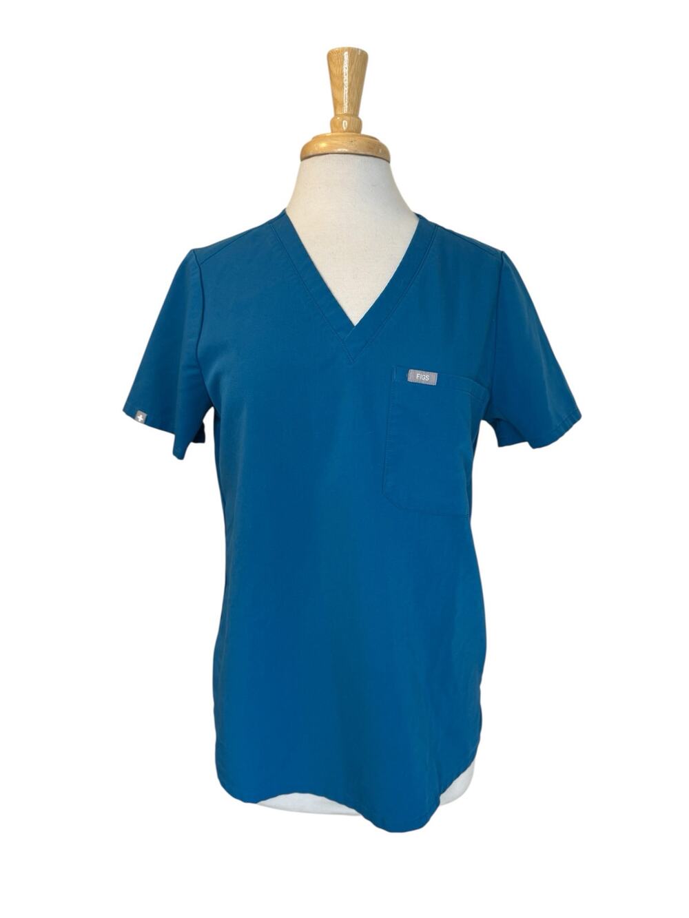 FIGS Catarina One-Pocket Scrub Top in Teal Blue Size Medium Womens #FW1000